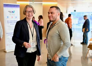 Attendees enjoying a break