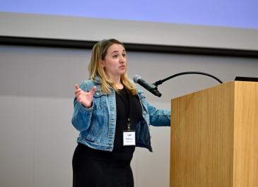 Rebecca Gewurtz at the podium
