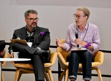 Emile Tompa speaking in a panel 