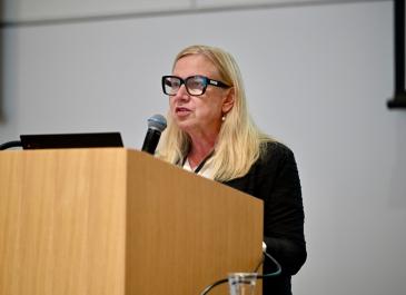 Wendy Cukier at the podium