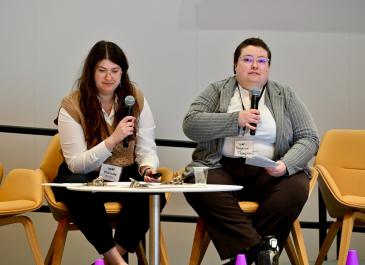 Charolotte Buttle and Hedgerow Thompson on the stage
