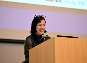 Bridgette Sterling at the podium