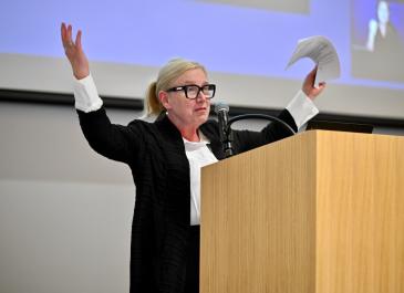 Wendy Cukier at the podium