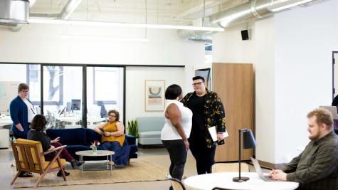 people socializing in the workplace 