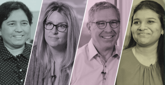 composite of 4 workplace headshots